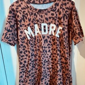 Women’s MADRE Cheetah Tee Shirt Size Large